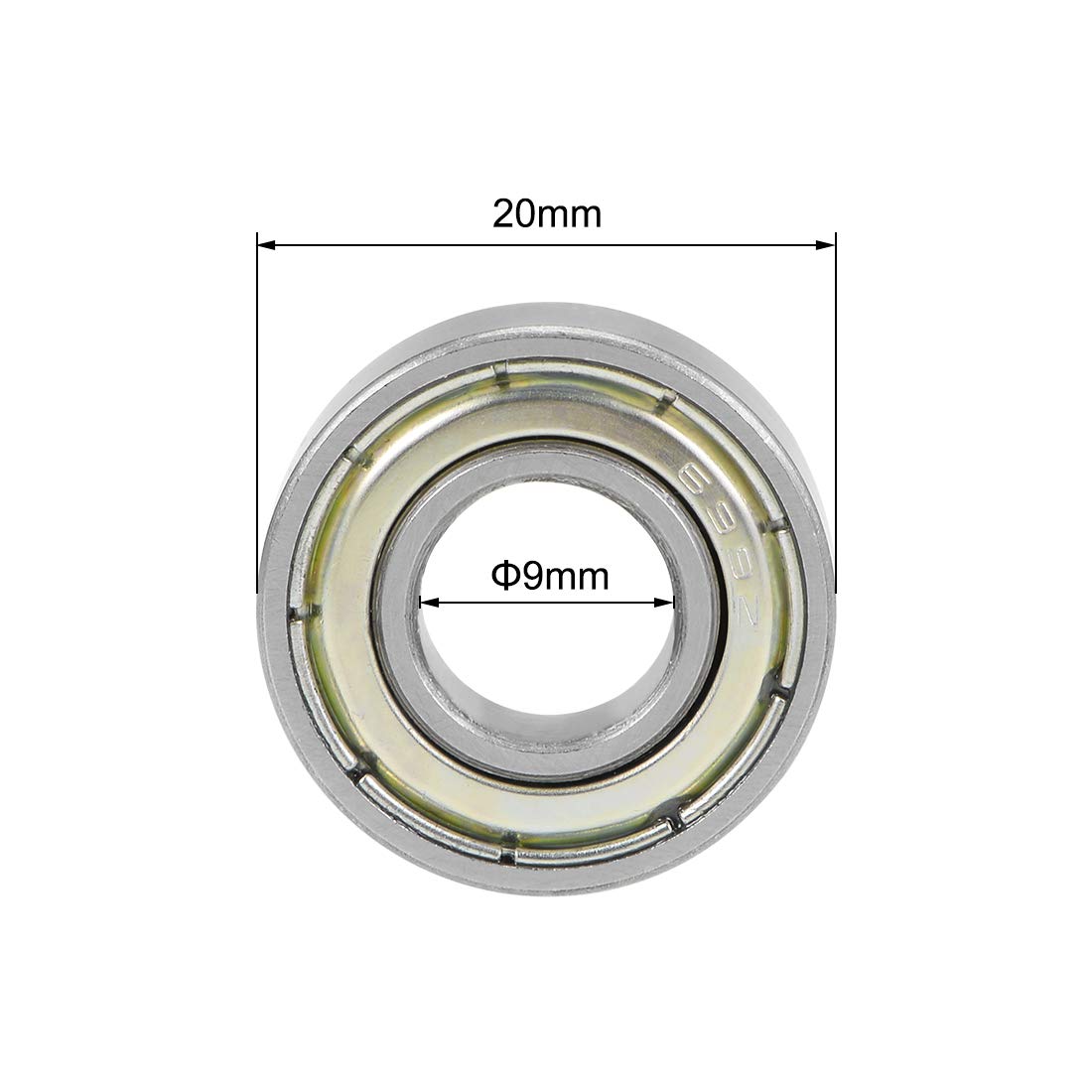 sourcing map 8 szt. 699ZZ łożysko kulkowe zwykłe Z2 podwójnie ekranowane stal węglowa 9 mm x 20 mm x 6 mm