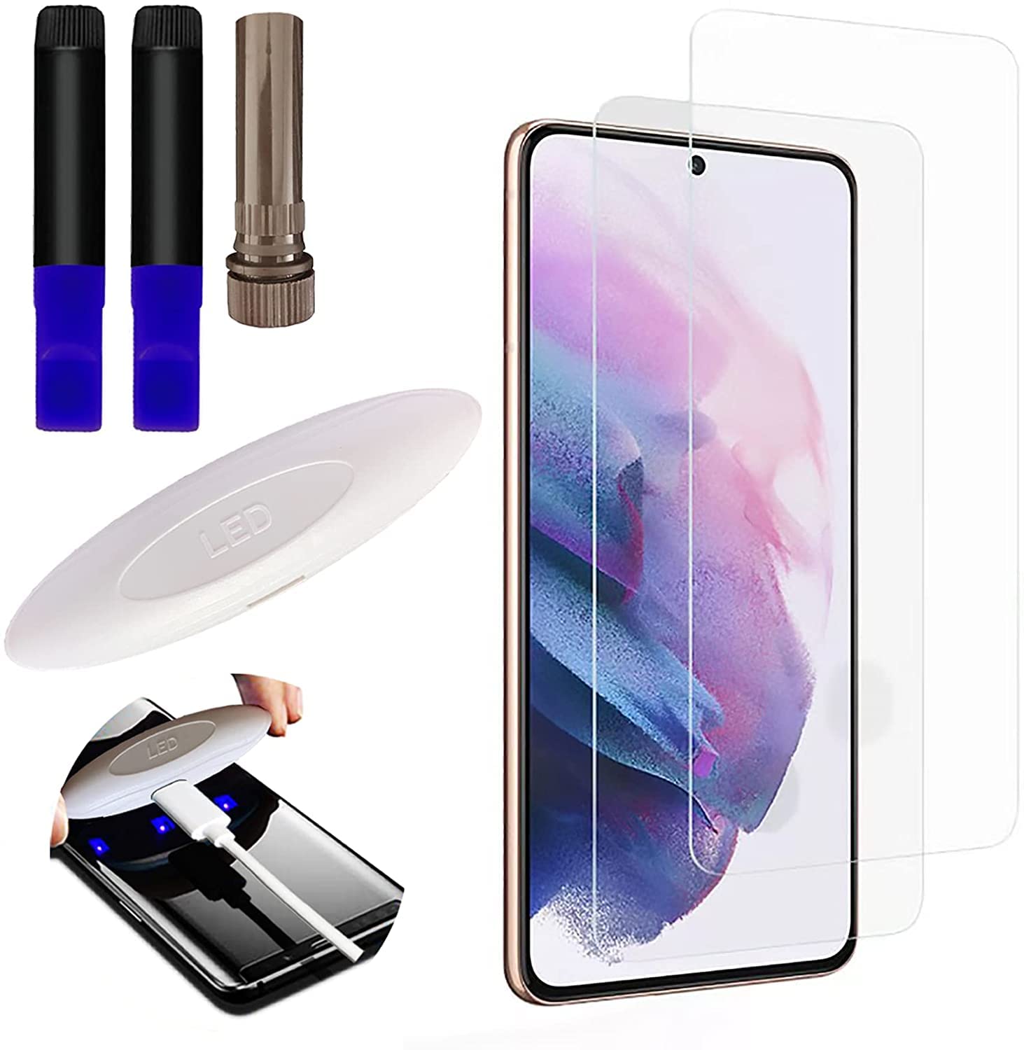 Johncase [2 Pack Screen Protector Compatible for Samsung Galaxy S21 Plus/ S21+