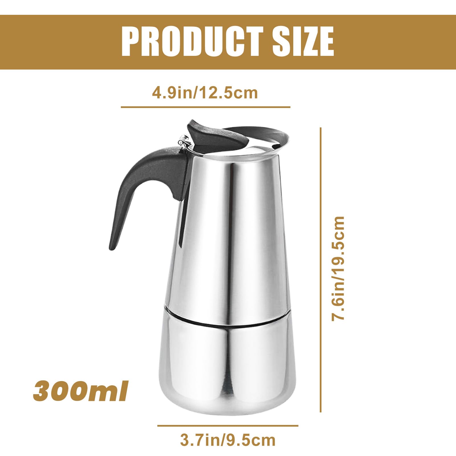 Cafetière Expresso 6 Tasses En Acier Inoxydable - Compatible Toutes Plaques