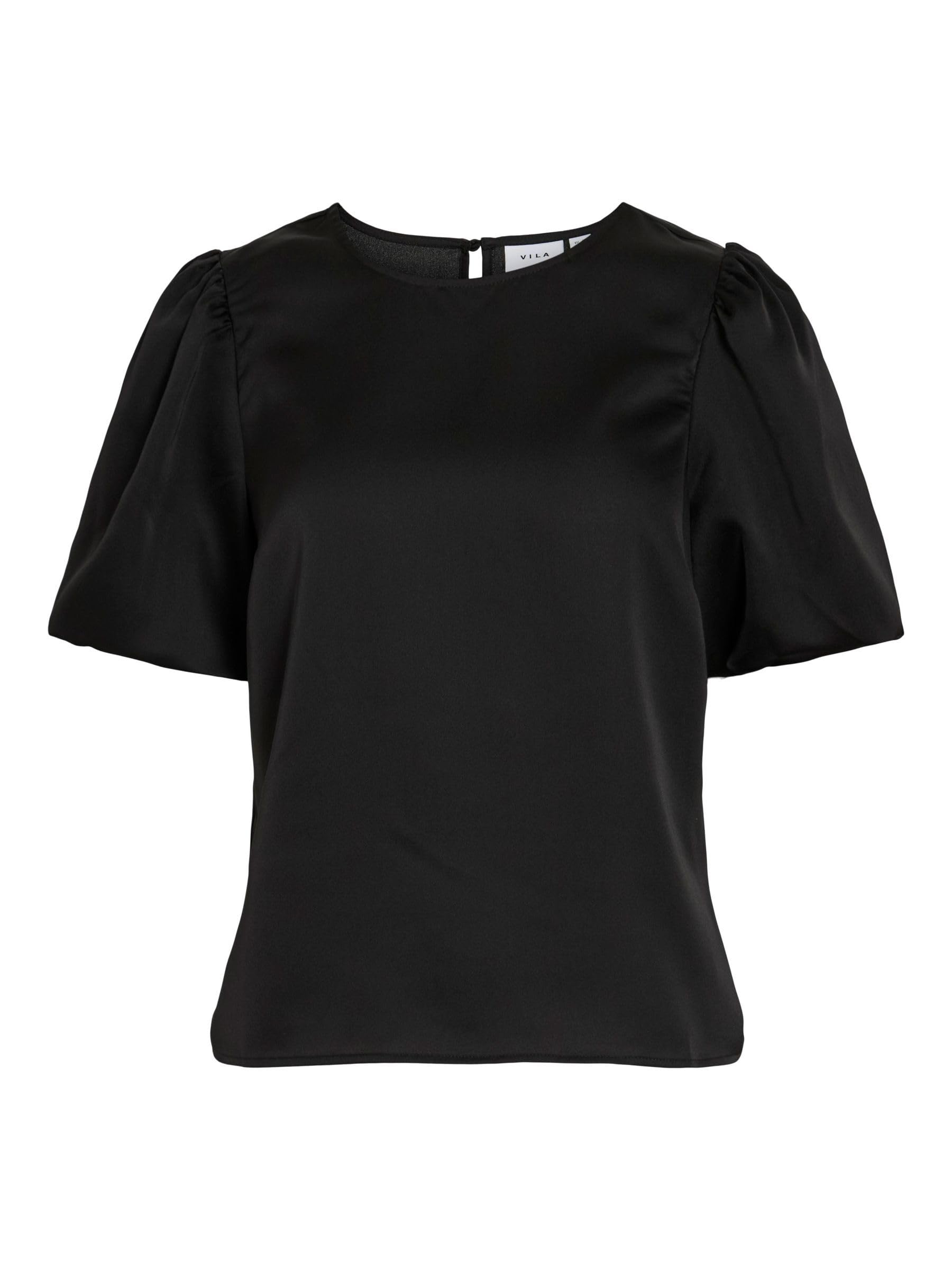 Vila Female Oberteil mit kurzen Ärmeln VIELLETTE Rundhals