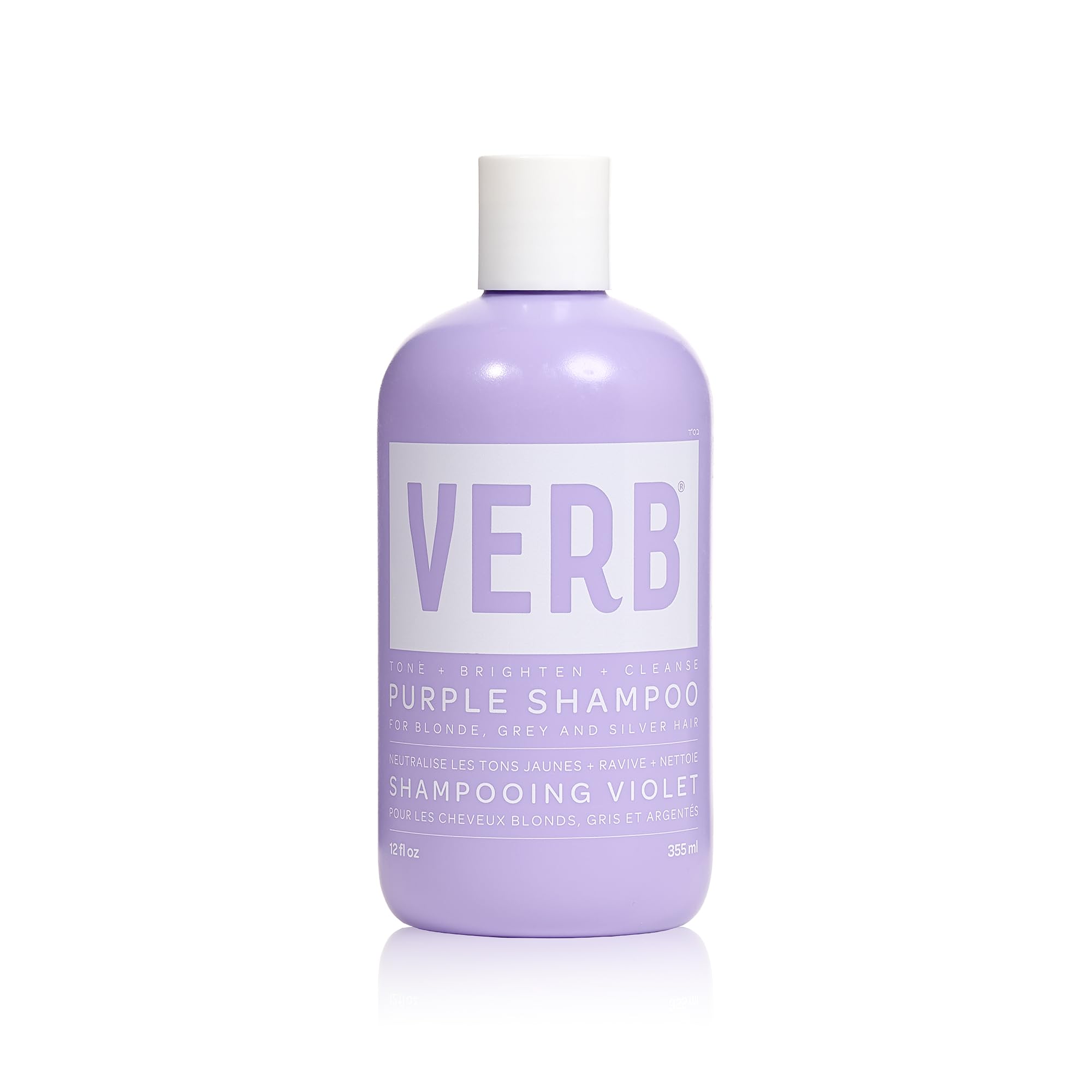 VERB Purple Shampoo - Vegan Toning Shampoo for Blonde, Grey and Silver Hair - Free of Harmful Sulfates and Paraben - Purple Color Corrector to Reduce Yellow Brassy Tones, 12 fl oz
