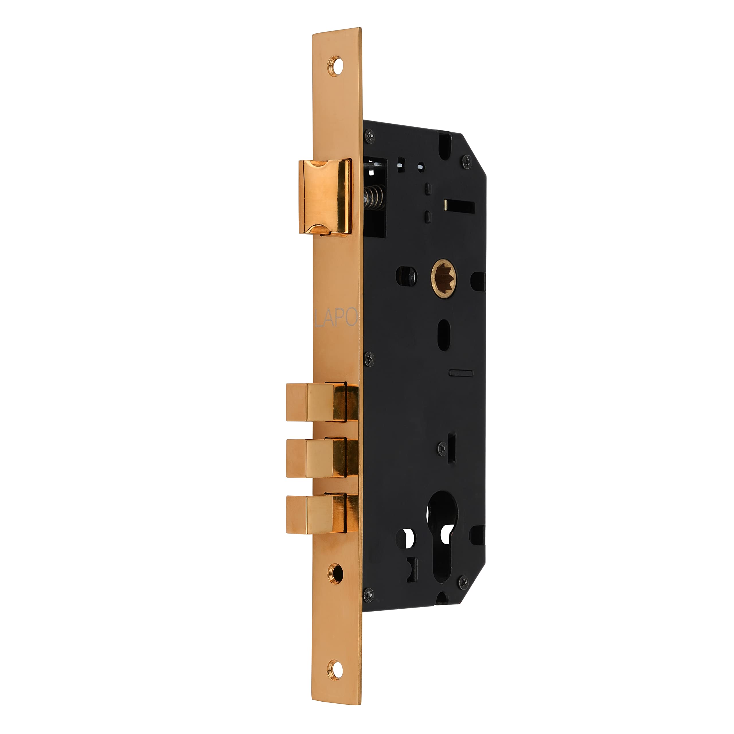 LAPO Heavy Duty Brass Lock Body Set for Wooden Door, Mortise Lock Body, Lock Body 50 mm x 85 mm Three Bullet (Antique Finish)-Pack of 1 pcs — Amazon image 7