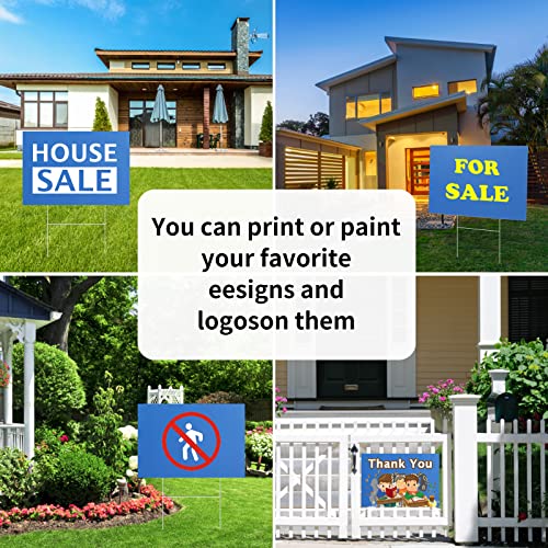 10 Pack 17X 13 Inches Blue Blank Yard Signs - Waterproof Corrugated Plastic Signs, Blank Yard Signs With Stakes For Gardens, Parks, Warnings, Fairs, Commercials, Garage Sale Signs, Advertising (10 Pack 17*13) #TOP4
