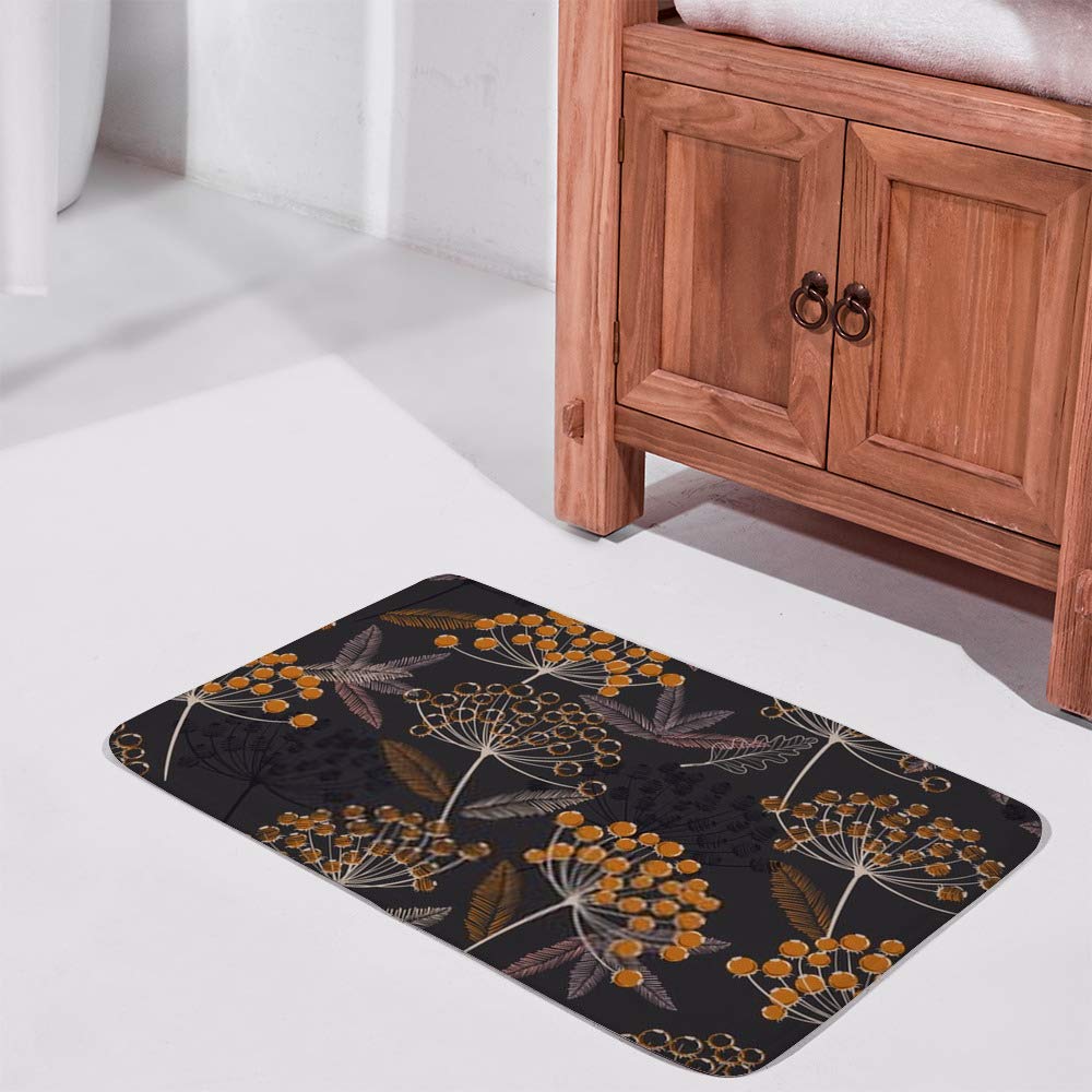 Felpudo de flores antideslizante y fácil de limpiar en terciopelo coral de 31x20
