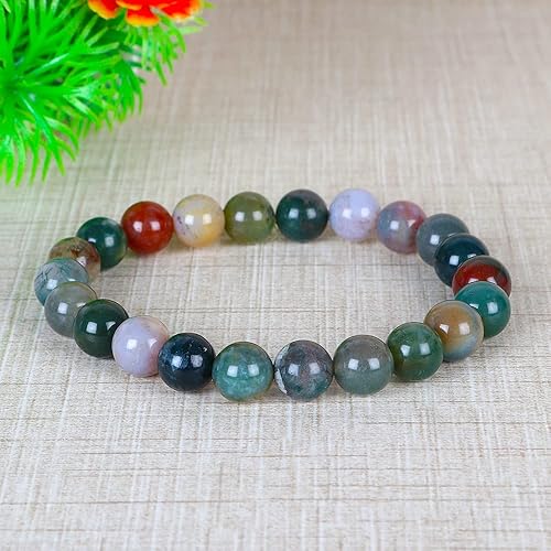 Miniatura 2 de GEMHUB Pulseras de chakras naturales con cuentas de roca Yinyang de 0.315 in con piedras preciosas naturales elásticas para yoga