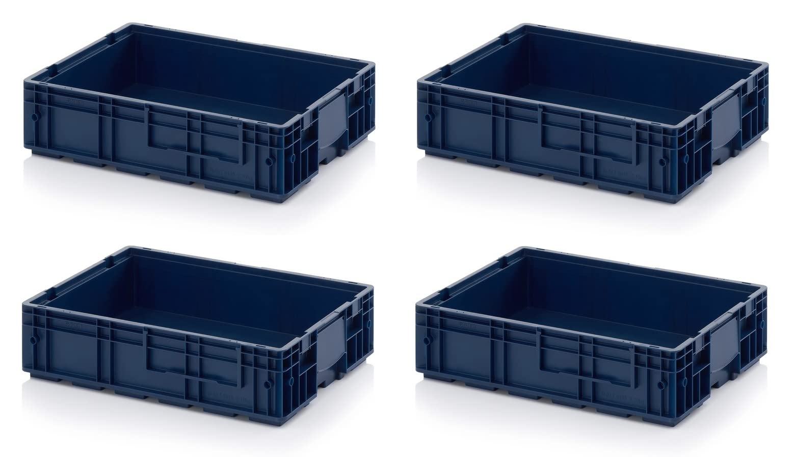 4 contenedores R-KLT 60 x 40 x 14,7 * Portaequipajes de carga pequeña azul 60 x 40 x 15 Eurocontenedor industrial KLT 6415