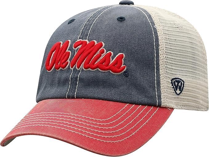 Collegiate Mesh Offroad Adjustable Hats (US Alpha One Size Ole Miss)
