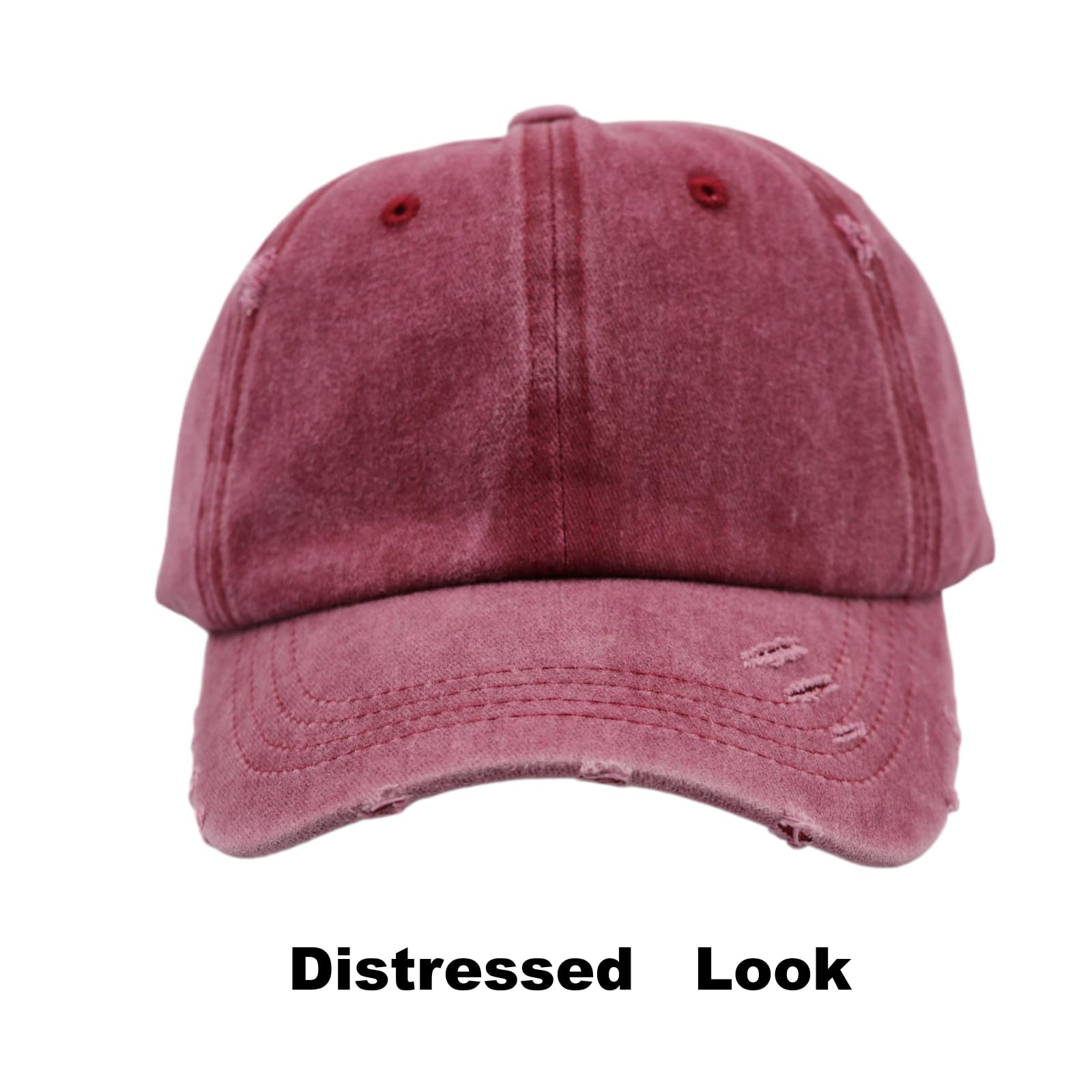 ProMindFun Czapka z daszkiem dla kobiet, baseballówka, dziewczęca czapka typu trucker w stylu moro, z miejscem na kok lub niedbały kucyk, regulowana, „dad hat” na dni z nieuczesanymi włosami