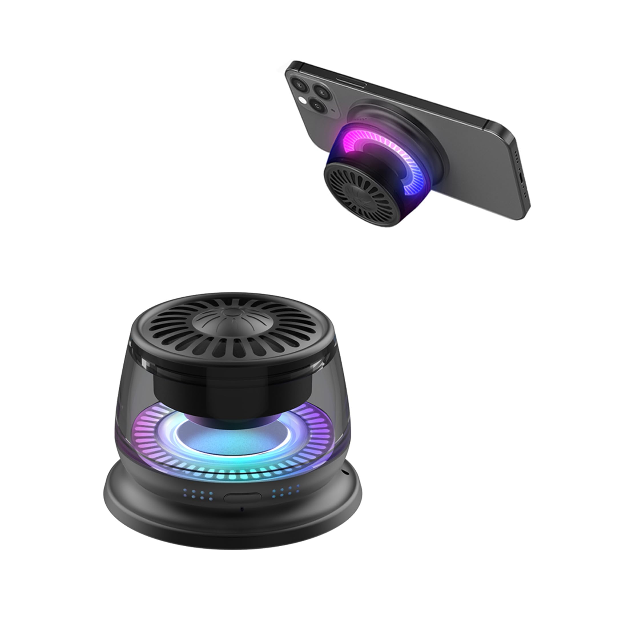 Magnetic Bluetooth Mini Speaker with RGB Lights TWS Function Phone Stand Strong Bass Stereo Sound for Home Travel
