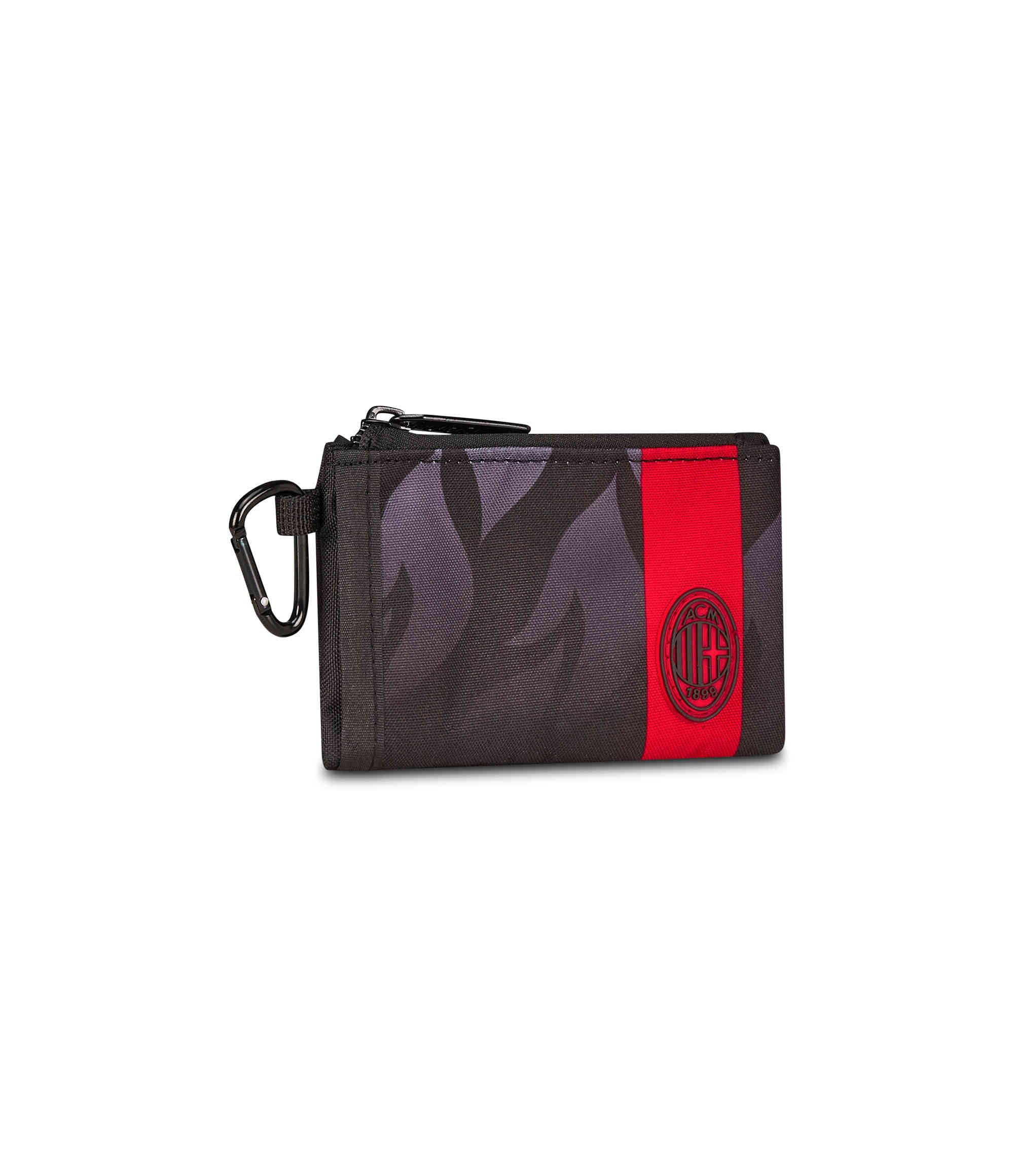 Seven Porta monete Milan, Nero, Chiusura con zip, Accessori, Tempo libero, Viaggi, Calcio, Idea regalo tifoso