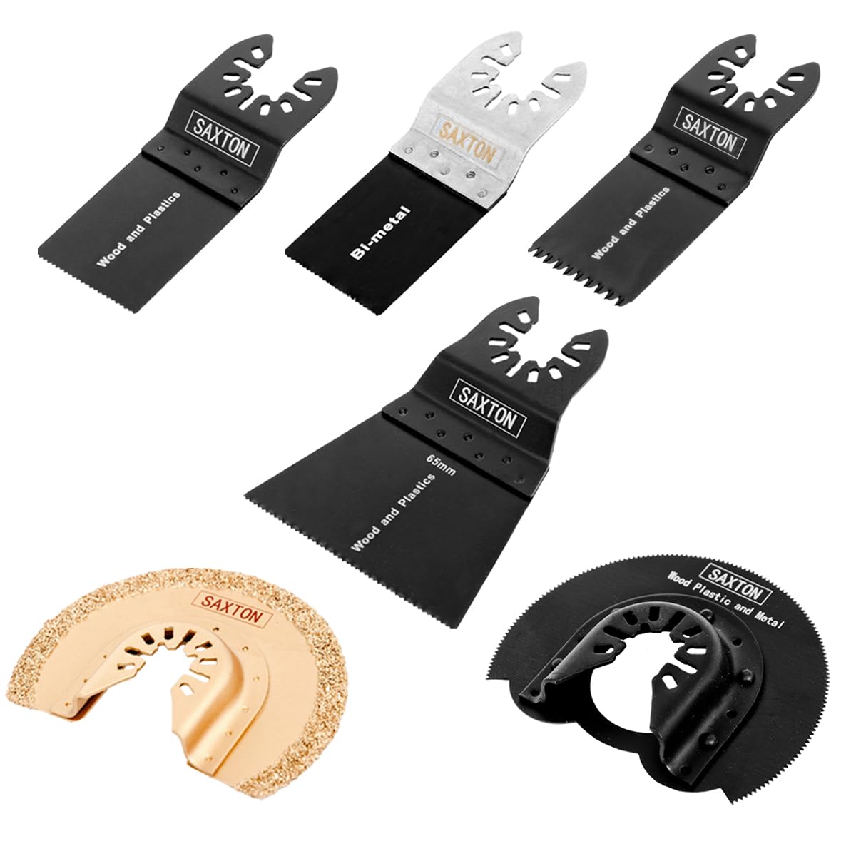 6 x Saxton Blades Quick Fit Mix (b) for Dewalt Wolf Stanley Worx Oscillating Multitools