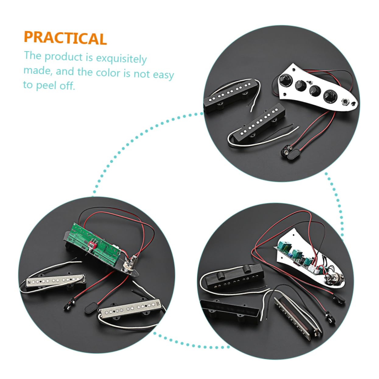 Set di Pickup per Basso Elettrico Jb a 5 Corde, Ferro Argento, Ricambio per Accessori Basso | Argento, Finitura Resistente allo Sfaldamento, Struttura Poco Deformabile, per Appassionati di Basso