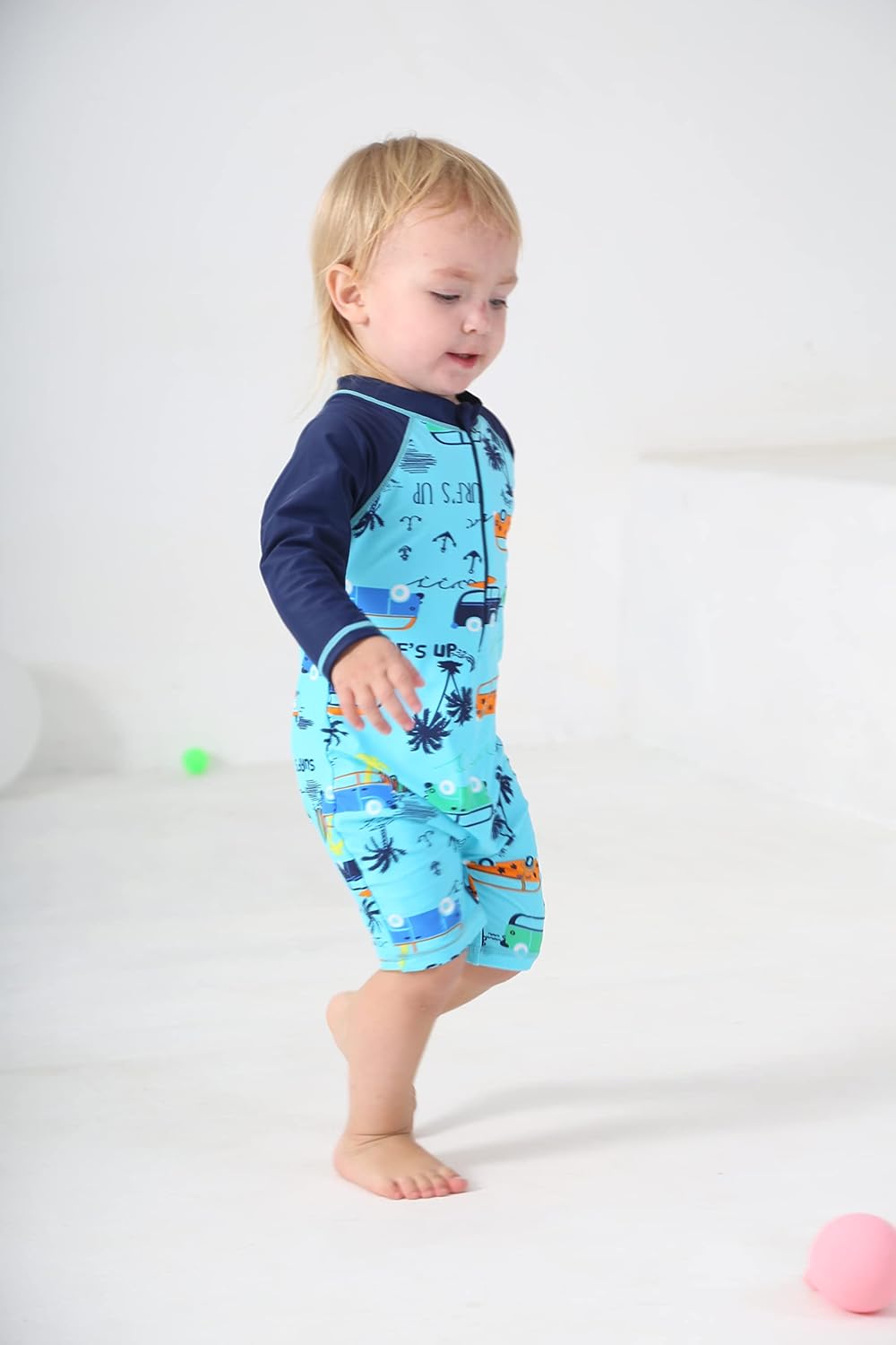 HUAANIUE Baby/Toddler Boy Swimsuit Rashguard Swimwear Long Sleeve One-Piece - Image 7