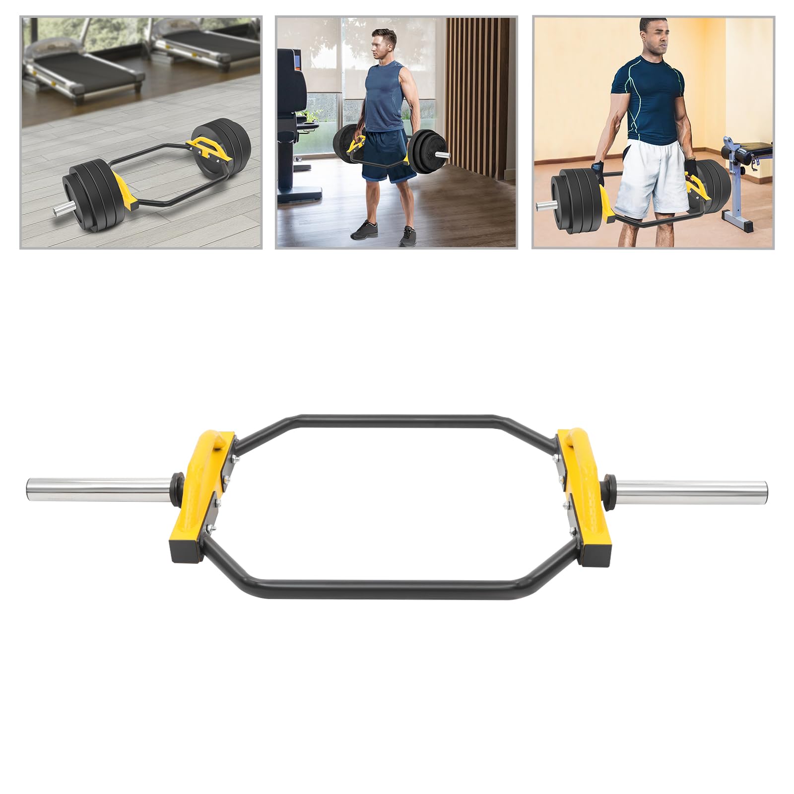 Hex Olympic Trap Bar, bilanciere bilanciere con 2 morsetti a molla, polsini esagonali fino a 150 kg, per palestra, casa, lavoro