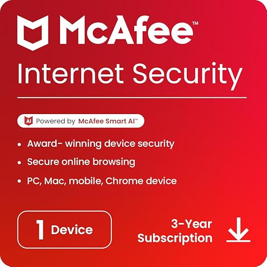 McAfee Internet Security – 1 PC, 3 Years (Activation Key Card)