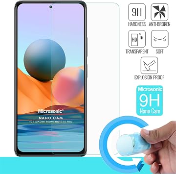 Microsonic Xiaomi Redmi Note 10 Pro Max Nano Glass Cam Ekran Koruyucu [Redmi Note 10 Pro Max ile Uyumlu Ekran Koruyucu]