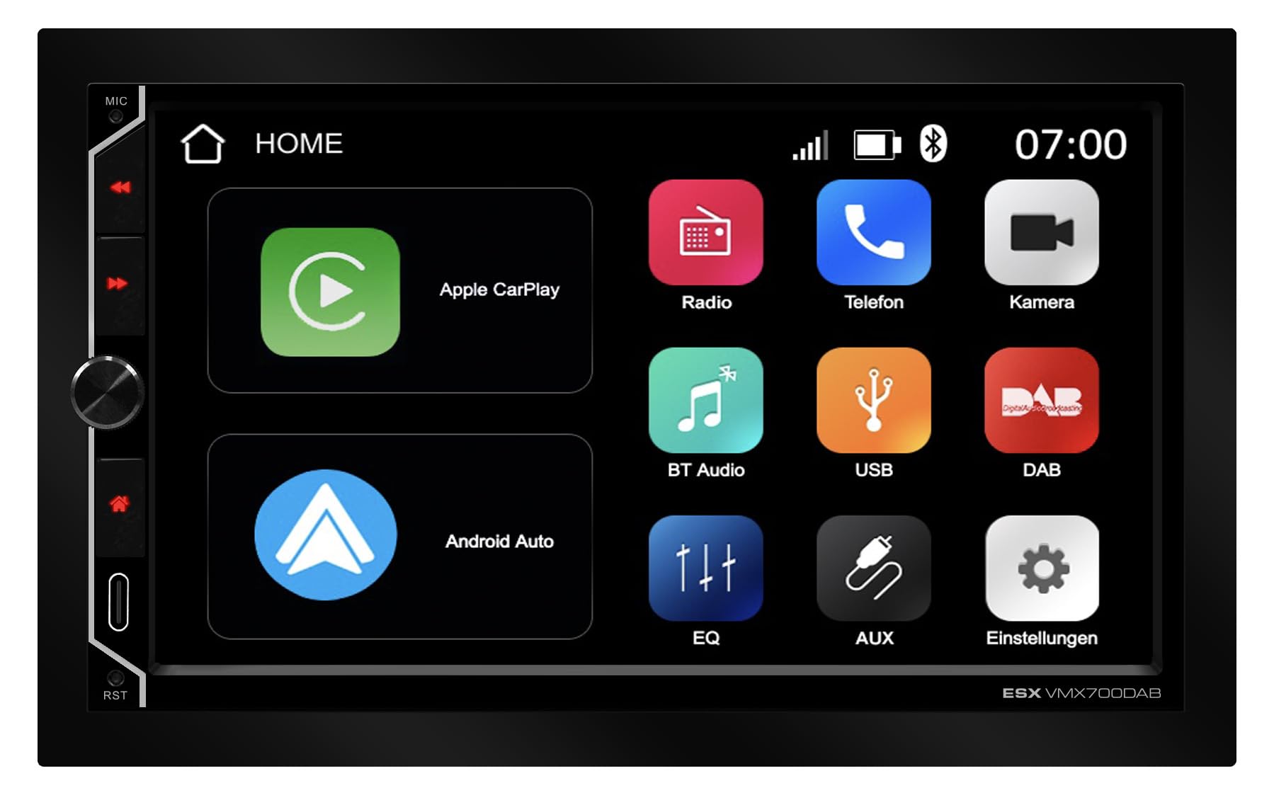 ESX Vision VMX700DAB - Universal 2-DIN Media Moniceiver mit 17,8 cm (7“) Touchscreen-Display