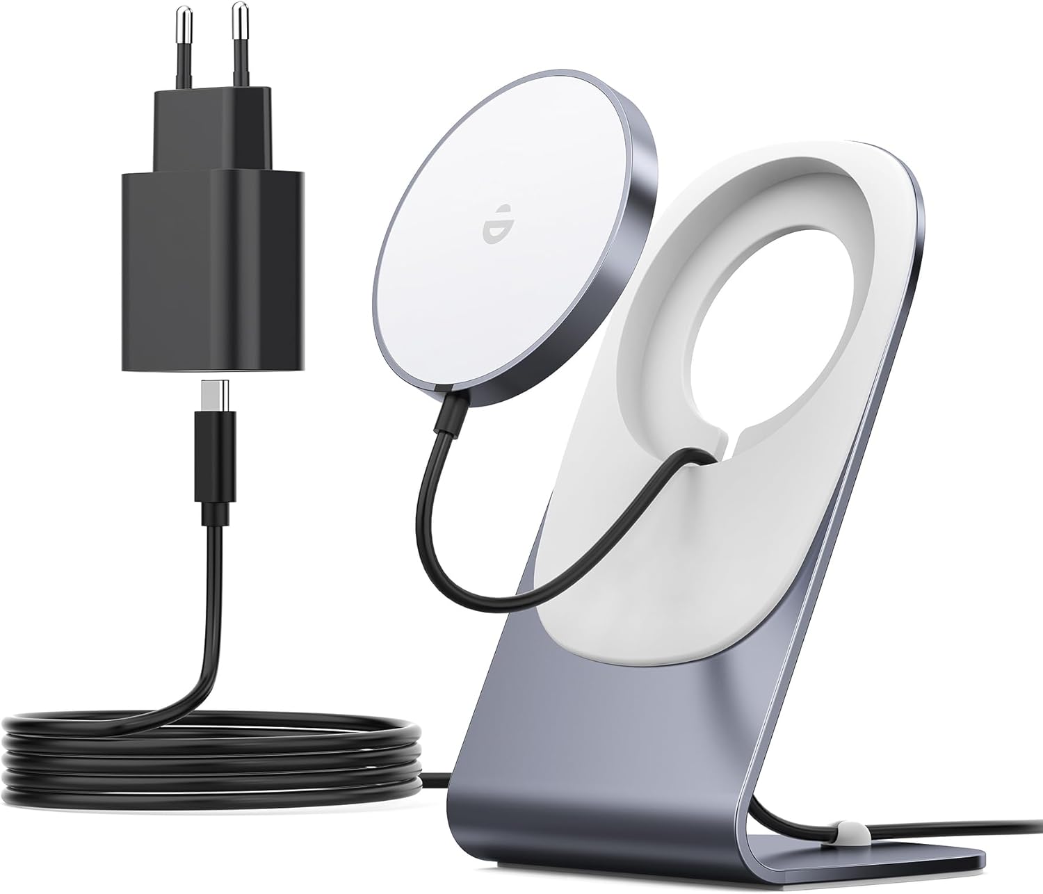 Wi-fi Charger with Magazine-Protected Charger, iPhone Charging Station, Inductive Charging Station, Magnetic Induction Charger, Wi-fi Quick Charger Suitable with iPhone 14/13/12/11 Professional Max Plus, Gray