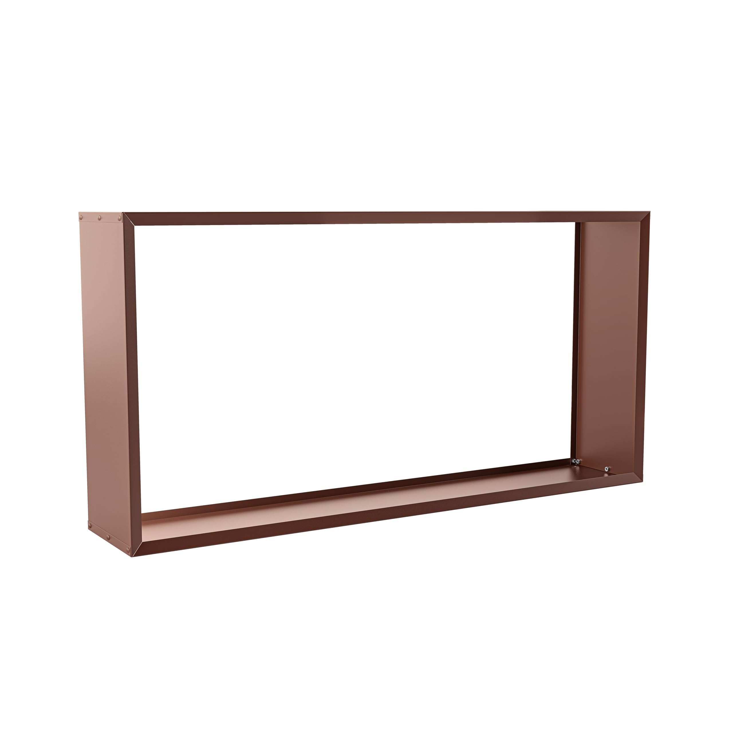 hiyard Drewniany magazyn I Wooker Wide 199 x 99 cm, regał na drewno kominkowe, wyprodukowano w Niemczech, rdzawy brąz