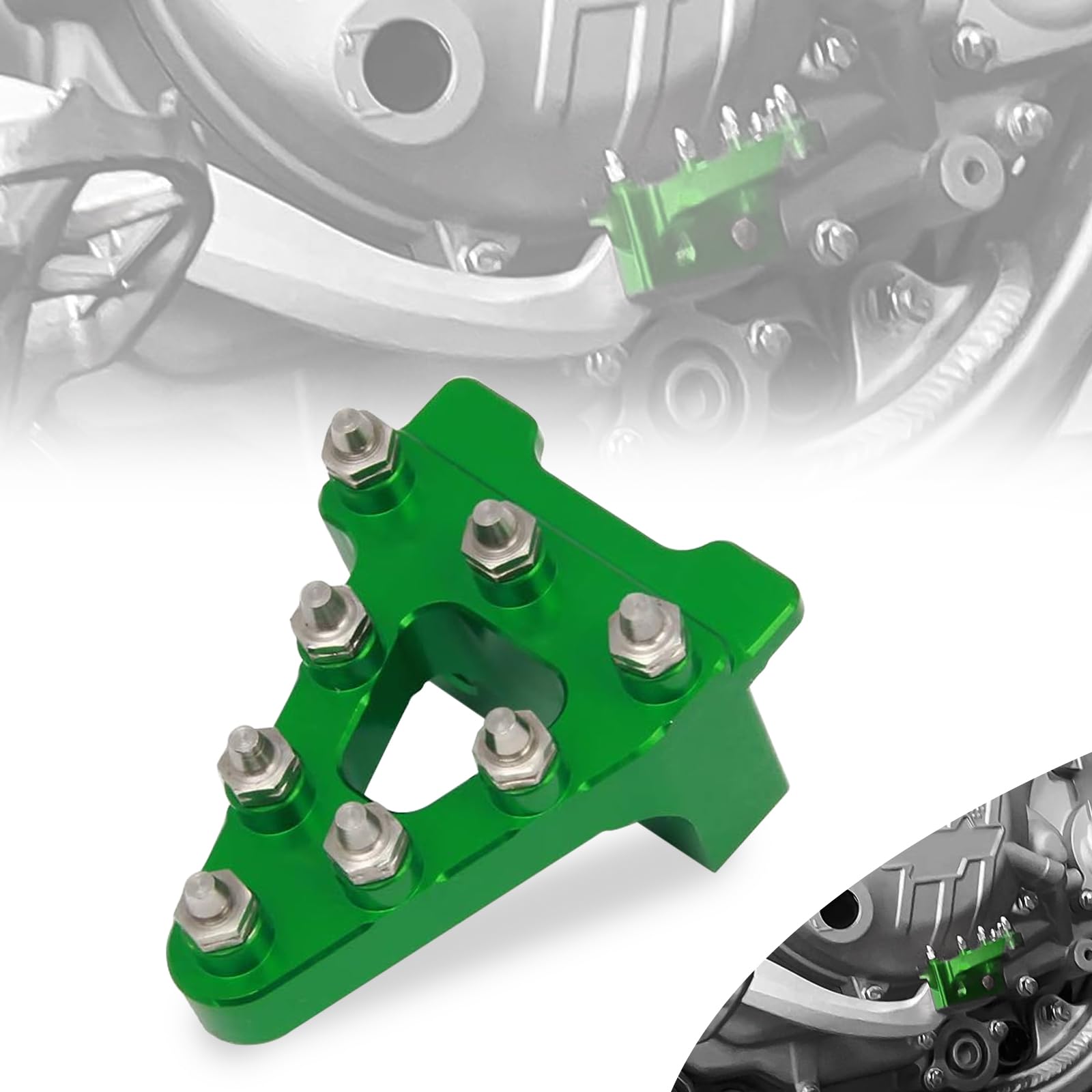 Jfg Racing Green Motorcycle Brake Pedal Tip Aluminum Billet Universal Rear Brake Pedal Lever Step Tip Replacement For Crf50 Xr50 And Most Of Pit Bikes