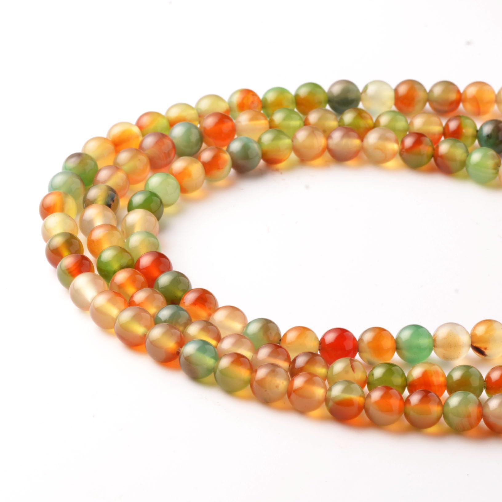 8mm Round Peacock Agate Natural Stone Beads for Bracelets Jewellery Making, Gemstone Beads for Crafting (47-50Pcs)