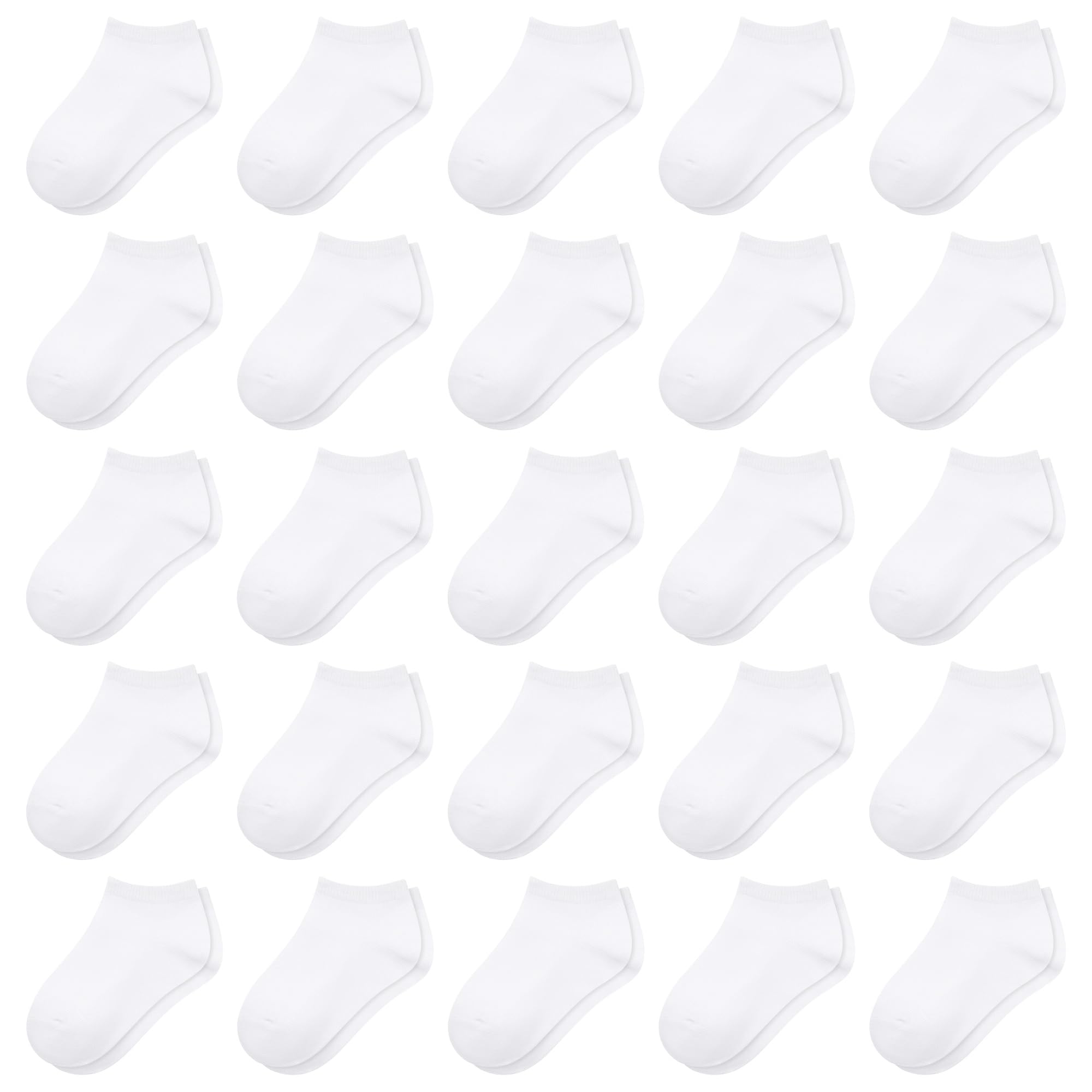 25 Pairs Boys Ankle Socks, School Low Cut Socks 1-14 Years