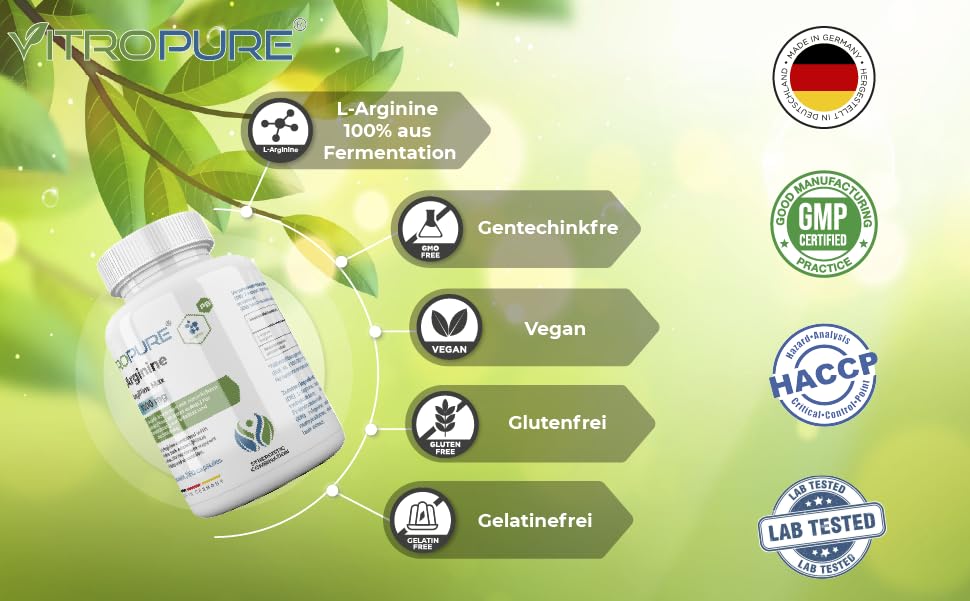 Starke Kombination: Hochdosierte L-Arginin + Pinienrindenextrakt (Pinus Pinaster subsp.), höhere Bioverfügbarkeit dank Sprühgranulationstechnologie,100% vegetarisch, 3-Monats-Vorrat, laborgeprüft