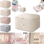 Ultra Space Saving Self Compression Organizer, Portable Storage Tote for Space Saving, Storage Bags with Zipper, Heavy Duty Moving Organizer Bags for Comforters, Clothes (Gray, Large)