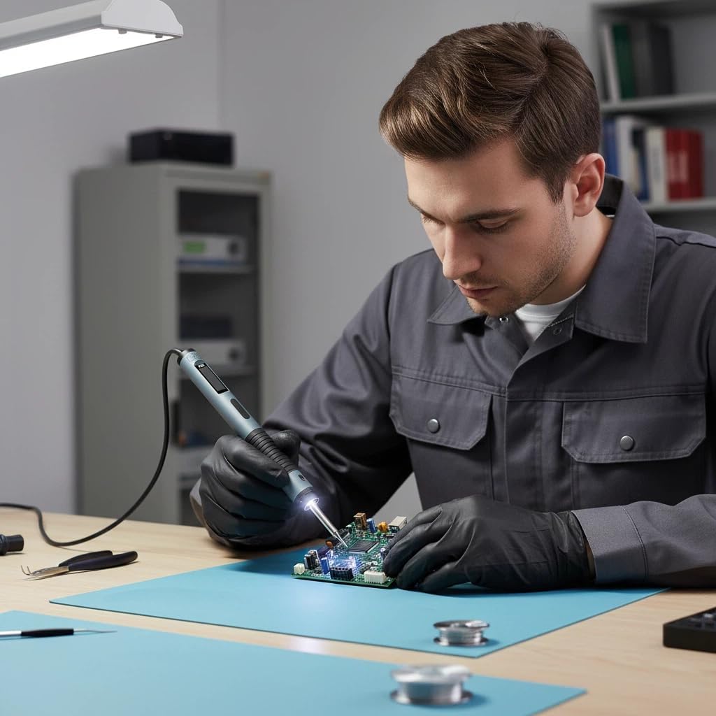 T80 Intelligent 100W Portable Soldering Iron Kit Constant Temperature Control for Household Maintenance Includes 3 Type Tip USB Type-C Cable and TH50 Holder
