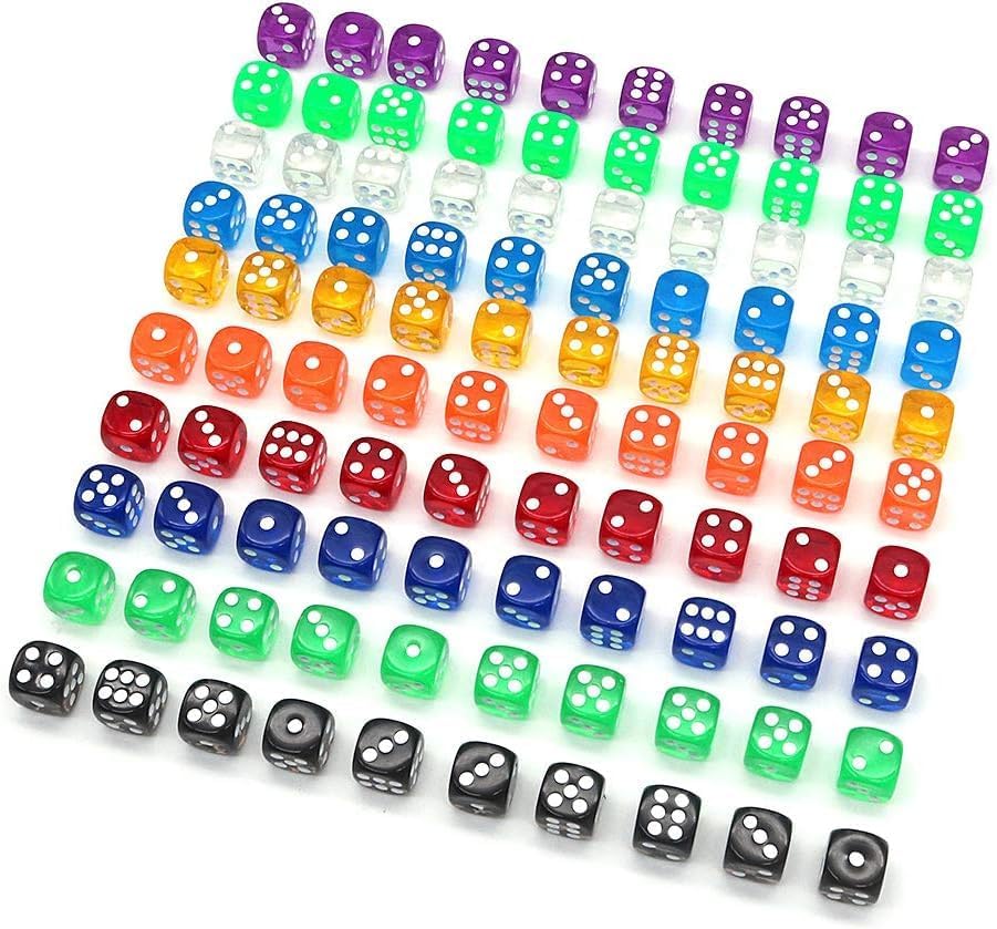 Firstly 50 Pieces Dice Set Red Translucent 6 Sided Round Corner Dice 16mm 2