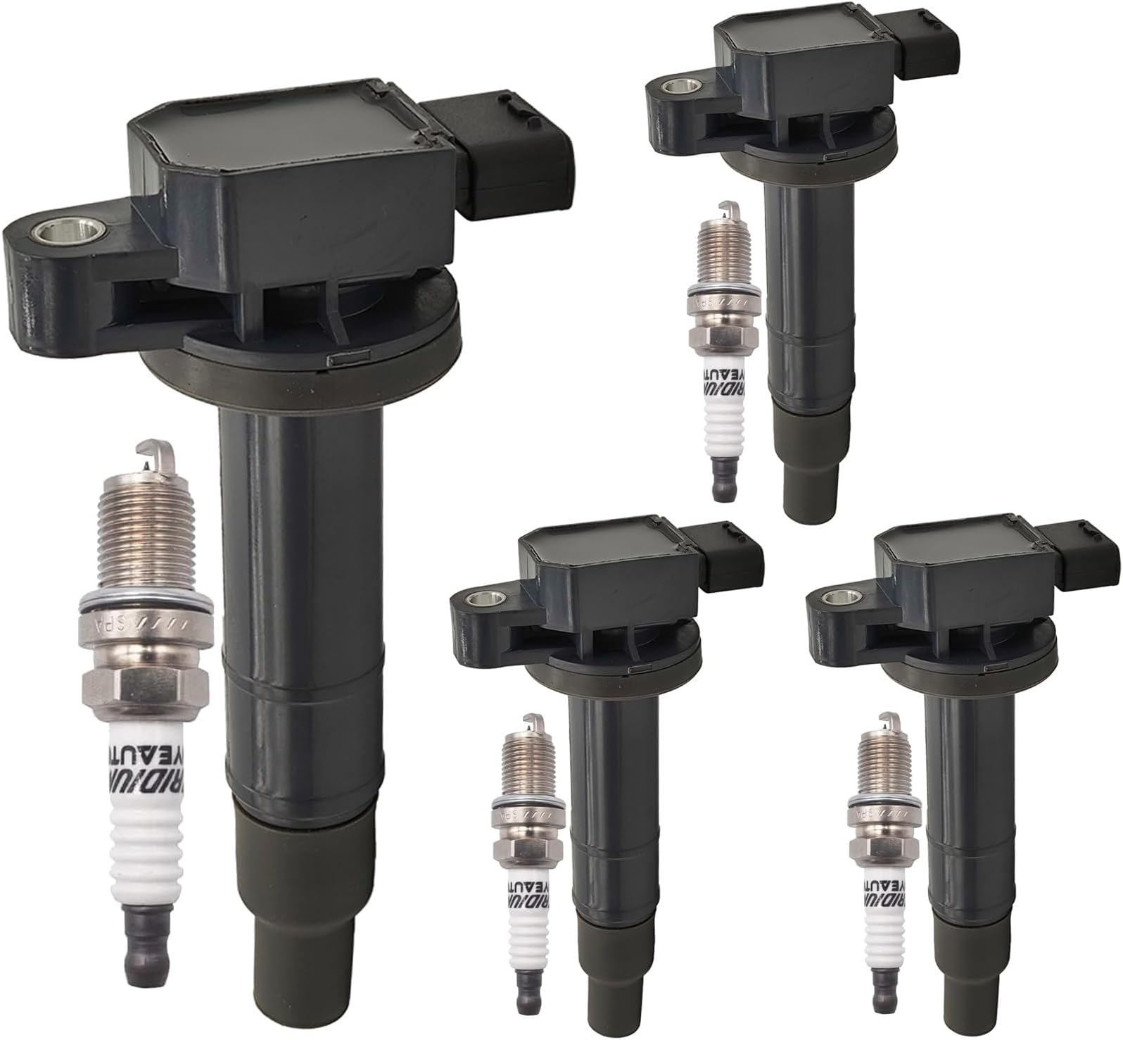 OYEAUTO Ignition Coil Pack with 4 Iridium Spark Plug UF316 C1304 Compatible with Scion Toyota xA xB Echo Prius Yaris 2000-2018 1.5 L4 4PCS