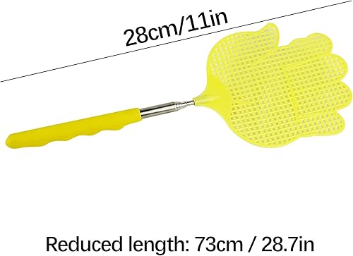 Miniatura 3 de YJYdadaS Matamoscas retráctil, mini matamoscas retráctil de acero inoxidable, matamoscas retráctil duradero, amarillo, verde, azul, rosa de 4