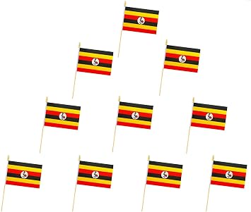 10 Pack Uganda Flags,UG Handheld Flag-5x8 In,Ugandans Mini Flag Small flag, for Party, Shops and Bars Decorations, And International Day Celebrations.