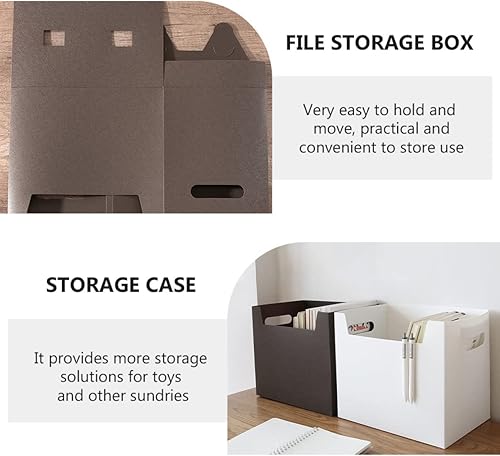 Miniatura 4 de HAPINARY 2 cajas organizadoras de dos asas para artículos con asa de cartas organizador de oficina para organización de almacenamiento con