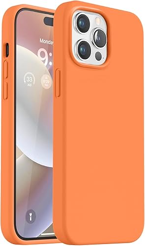 Vooii Funda compatible con iPhone 14 Pro Max, funda de silicona líquida delgada mejorada, forro de microfibra suave antiarañazos Funda de gel suave