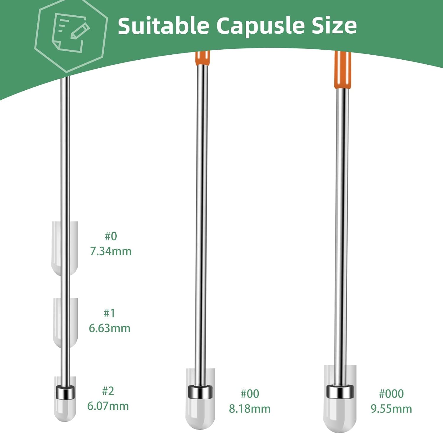 sinandcos Capsule Filling Micro Sampling Scoop,Stainless Steel Herb Powder Tamper Tool Kit,Double Ended Lab Spoon Spatula with Fast and Easy Gel Cap Capsules Pill Filler Machine Size #000 00 0 1 2: Industrial & Scientific