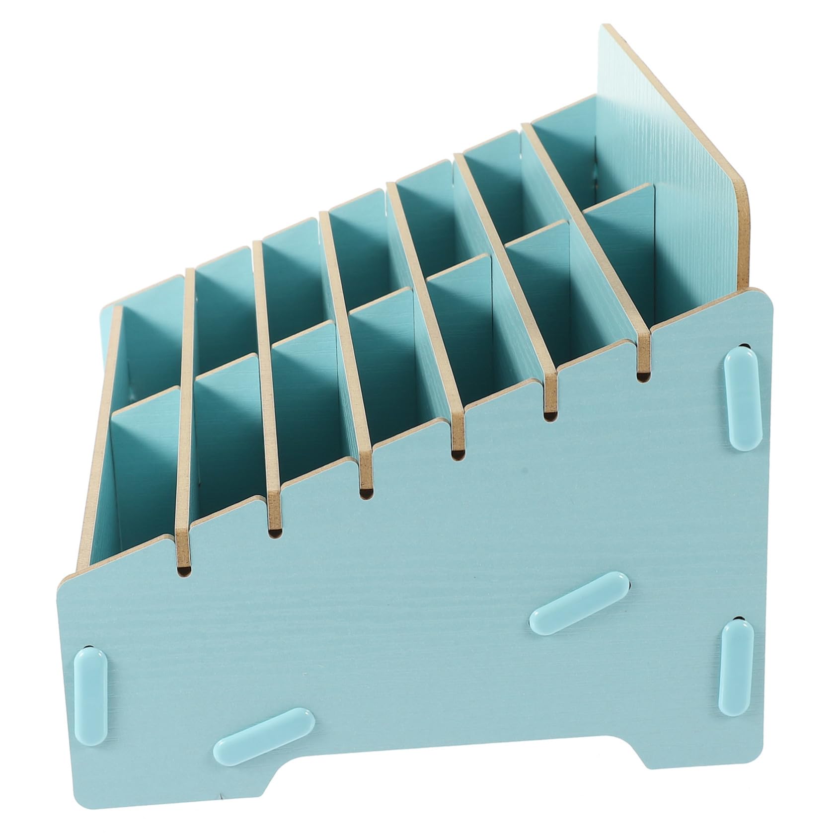 Cabilock Caja Organizadora de Madera Soporte Múltiples Compartimentos y Almacenamiento para Teléfono Móvil Adecuado para Aula y Escritorio