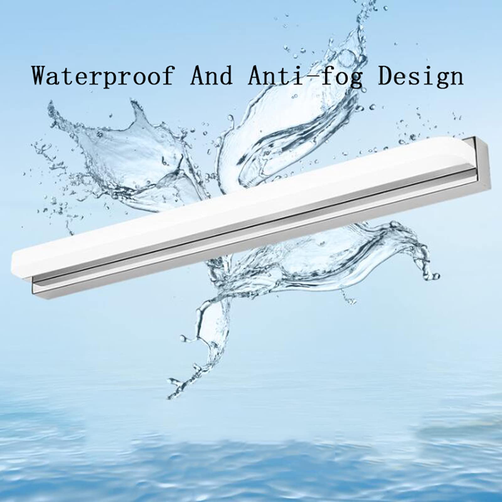 Höflichkeitsbeleuchtung LED Spiegel Frontlicht, wasserdichtes Anti-Beschlag-Badezimmerlicht aus Edelstahl, minimalistische Acryl-Lampe tru Lampe