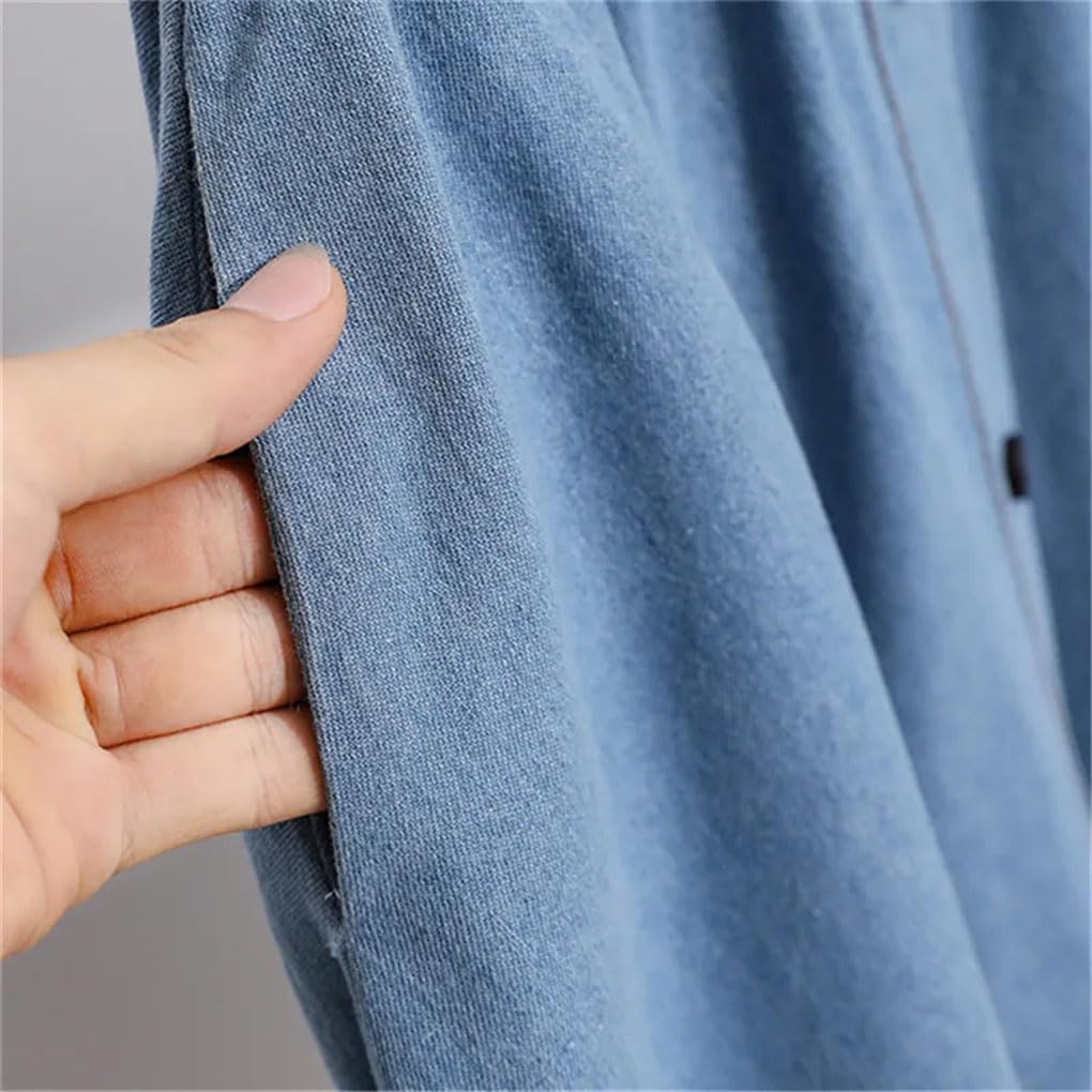 HXZASFG Winter-Damen-Jeansröcke, einreihige Midi-Röcke mit Taschen, elastischer Taillen-Jeansrock