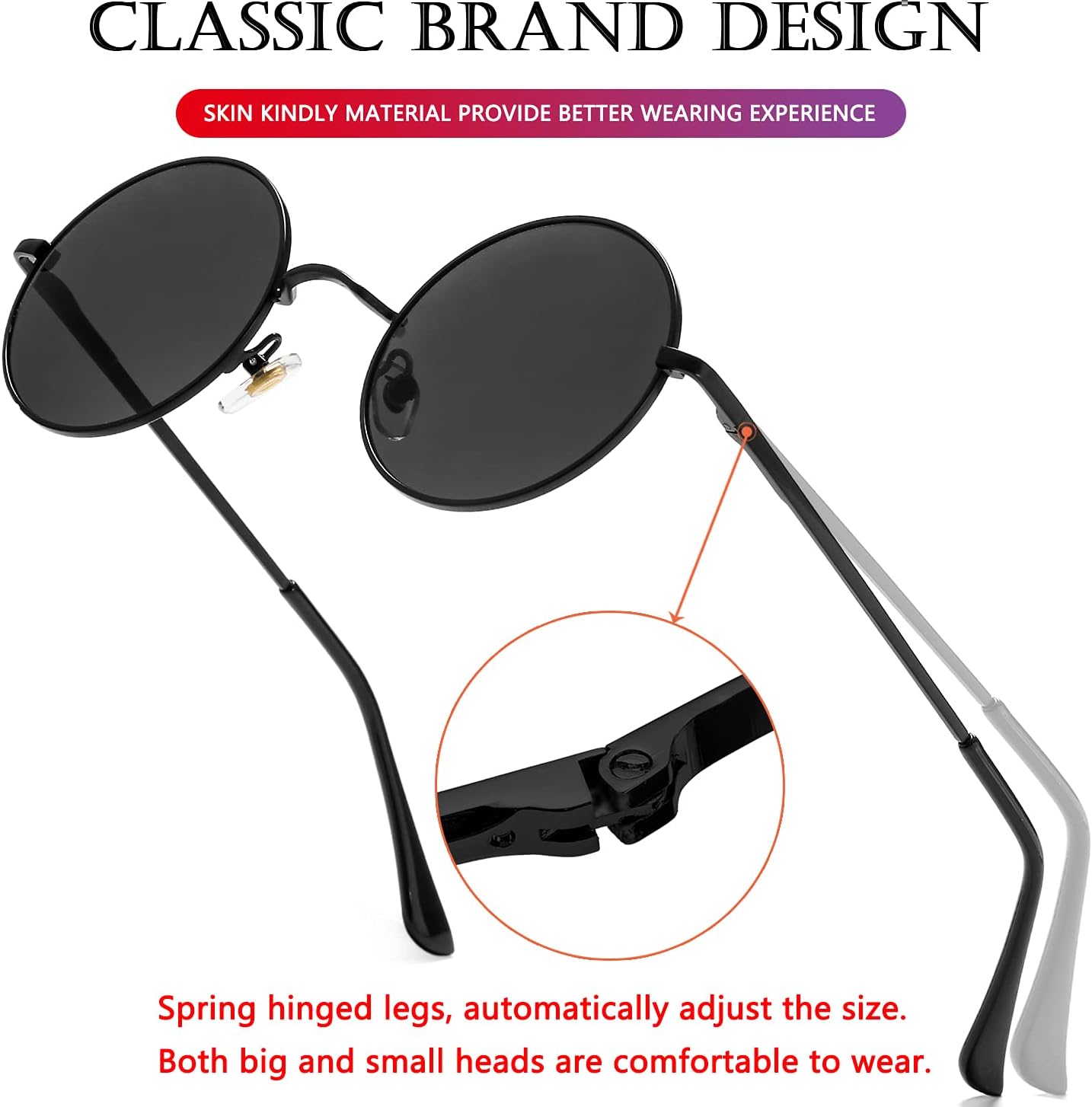 AIEYEZO Retro Round Sunglasses for Men Women Circle Polarized Sun Glasses Trendy Vintage Small Round Shades - Image 4