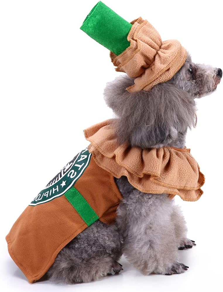 Latte Dog Costume Halloween Funny Iced Coffee Dog
