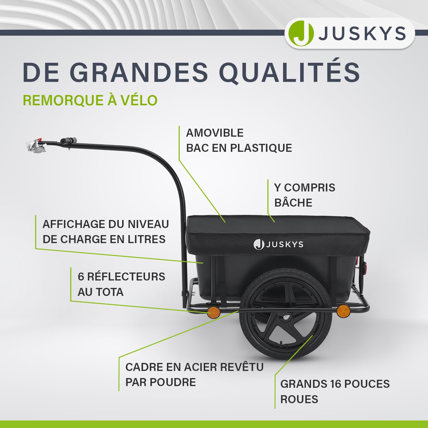 Remorque de bicyclette 90 litres