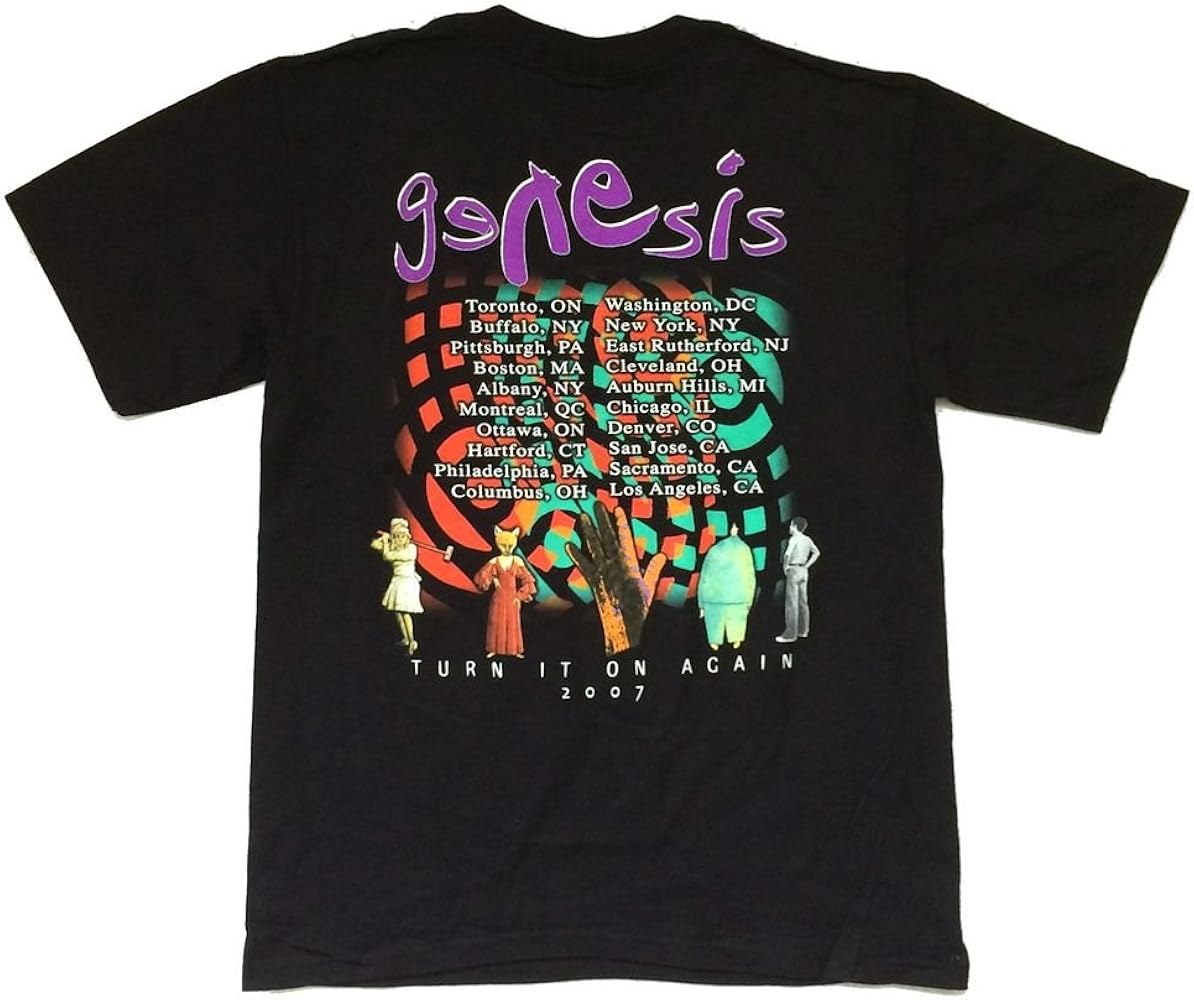 Genesis Turn It On Again バンドTシャツ XLサイズ Amazon.com: Genesis Album Collage Turn It On Again 2007 Tour