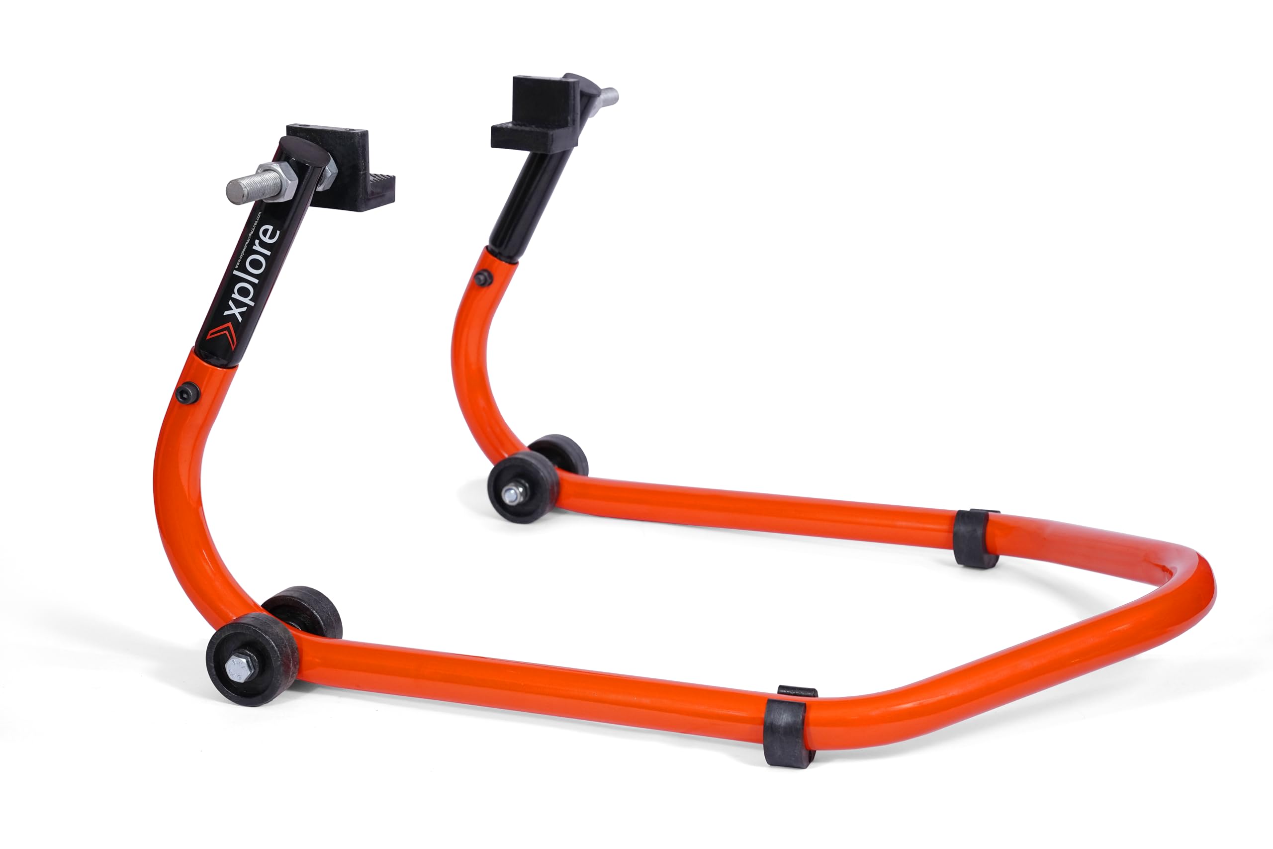 Explore Single Frame Universal Rear Paddock Stand for Bike | Compatible with Motorcycles Upto 350 Kg | Ideal for Chain Cleaning, Tyre Maintenance & Parking | Candy Orange-image-9