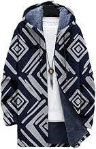 Oversized Zip Up Hoodie for Men Sherpa Lined Fleece Jacket Fuzzy Aztec Sweatshirts Soft Warm Winter Coats