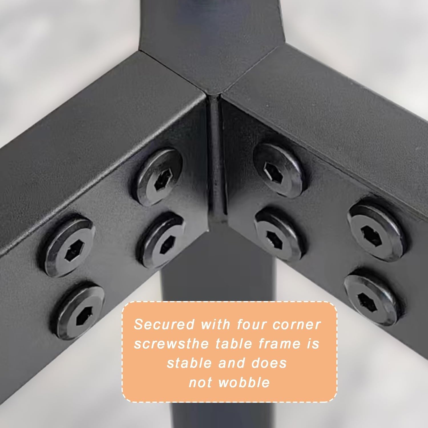 Double-Layer Metal Table Legs Supporting Up to 300 Kg Desk Leg Equipped with Suction Cups and Scratch-Resistance Pads Reinforced Crossbeam Water Proof and Wear-Resistance Height 17.7"