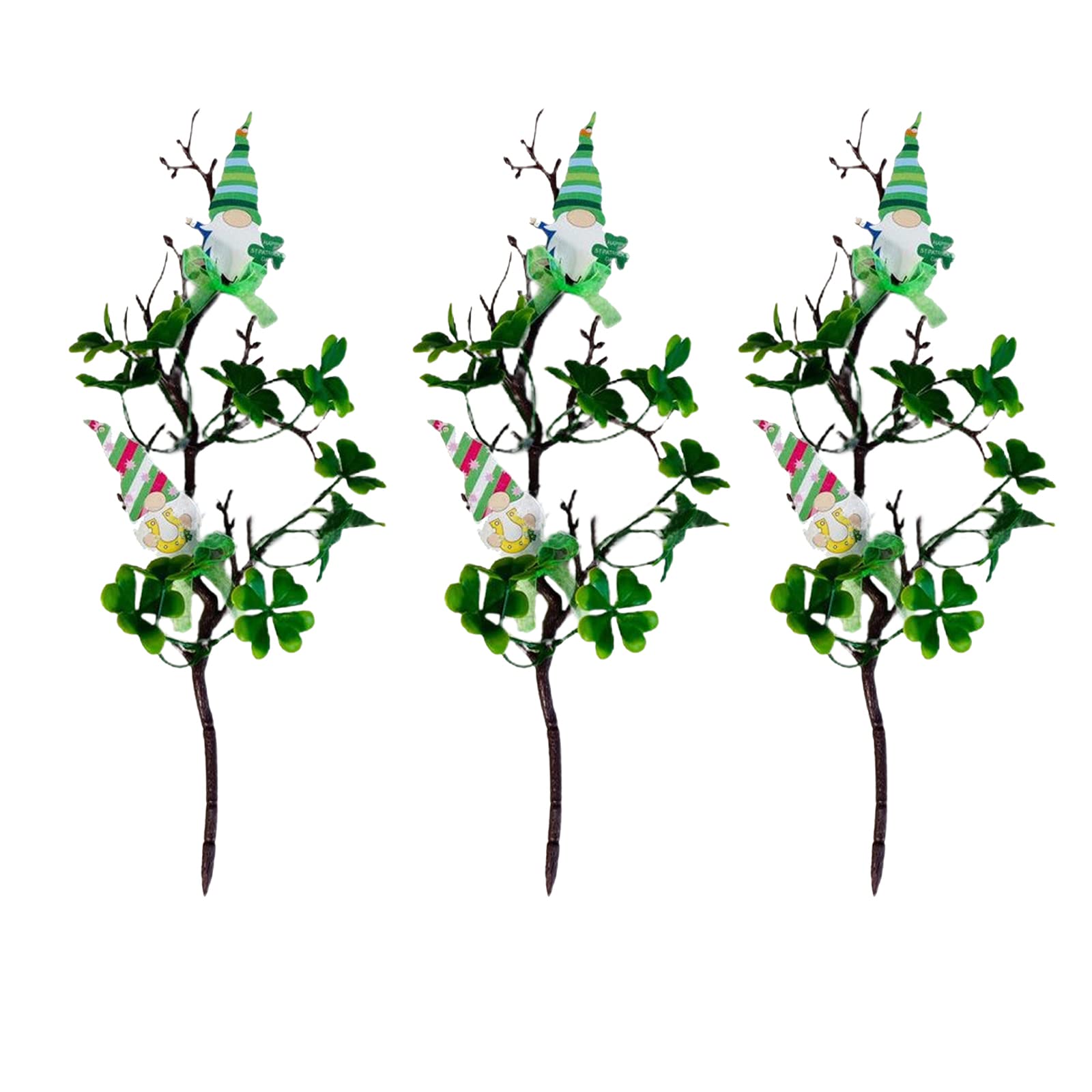 Trèfle à quatre feuilles artificiel Saint-Patrick bouquet floral paillettes 34cm