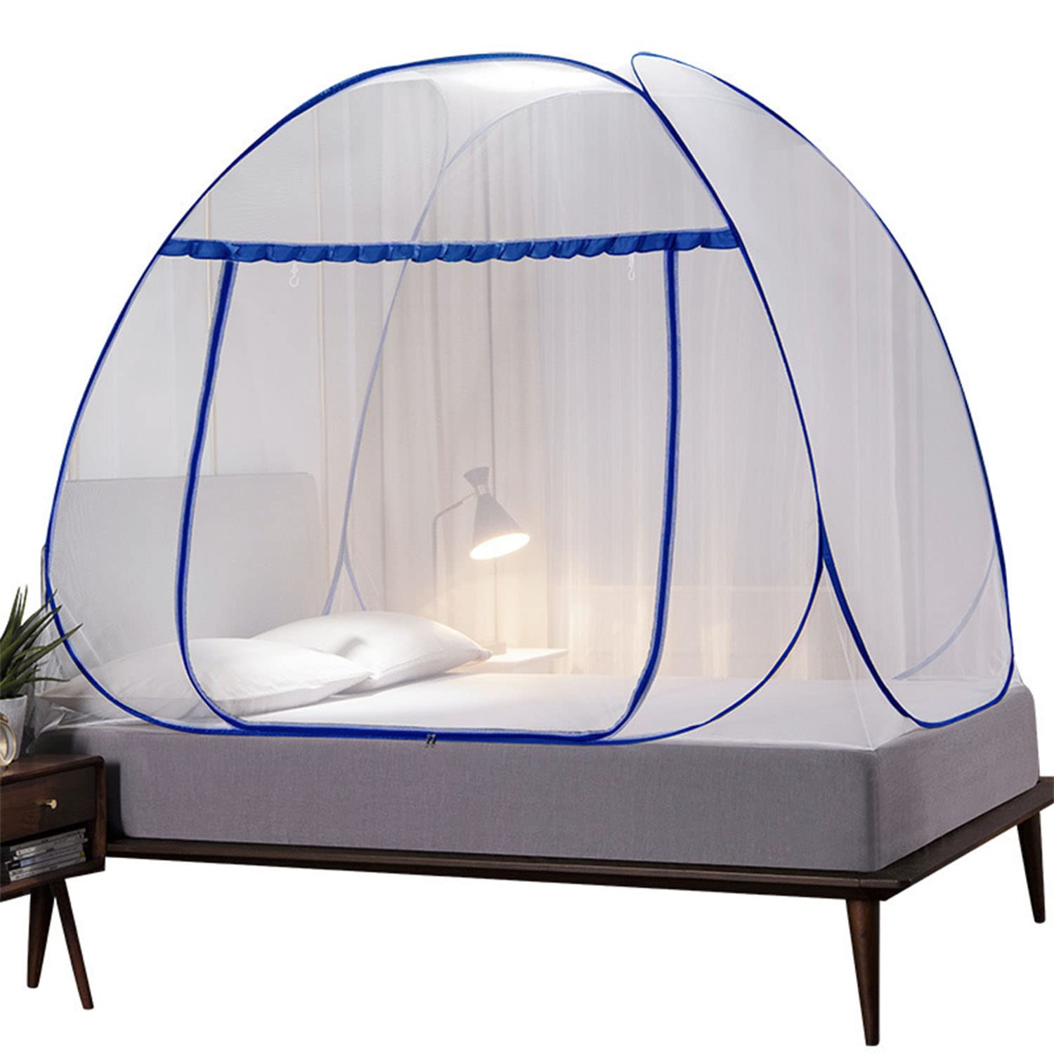 Pop-Up Moskitonetz Zelt Portable Folding Design Single Door Outdoor Indoor Bug Net für Einzelne Twin Queen Bis King Size Bett