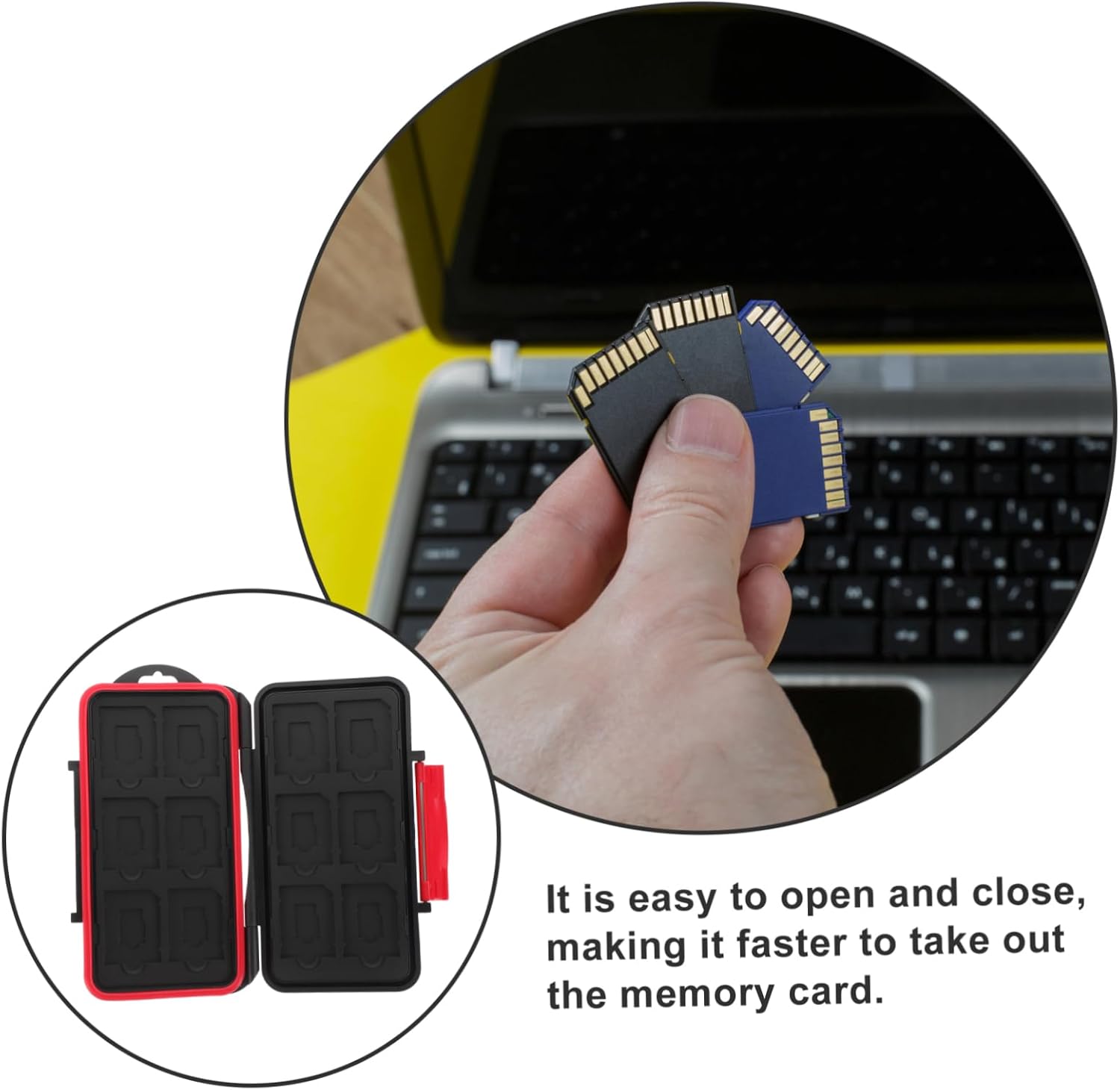 Memory Card Holder Case Organizer for Cards, ABS Cotton Storage