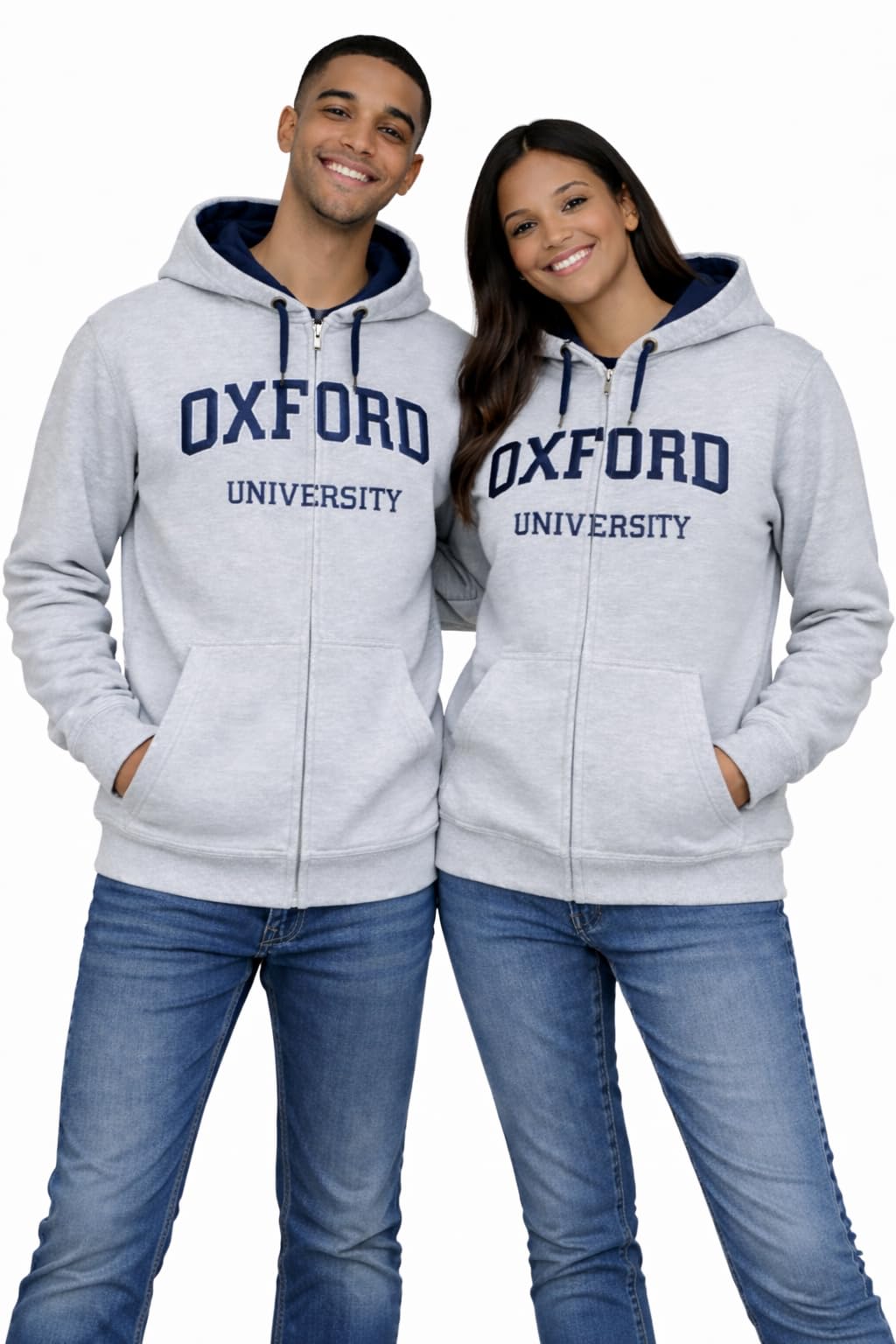 Myoxford Unisex Grey Oxford University Licensed Zipped Hoodie | Premium 300 Gsm Fleece Sweatshirt With Oxford Crest Embroidery | Sizes Xs–Xl (Uk, Alpha, Xl, Regular, Regular)